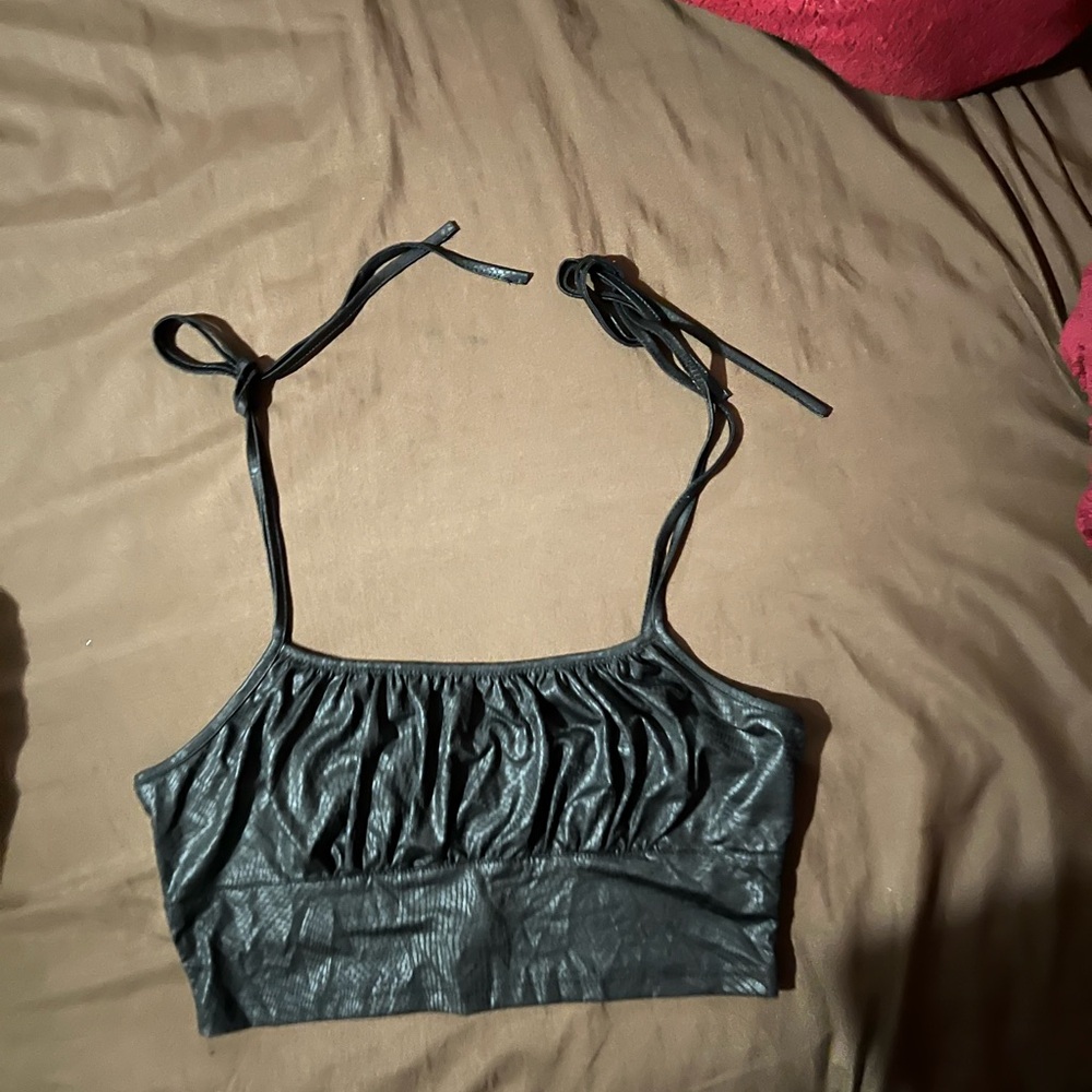 SHEIN Black Ruched Camisole Top